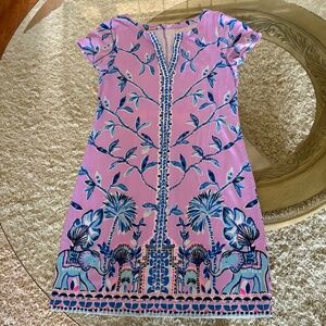 Lilly Pulitzer Sophiletta Shift Dress Cotton Size Medium Multicolor Short Sleeve